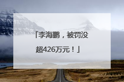 李海鹏，被罚没超426万元！